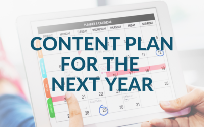 Content plan for the next year